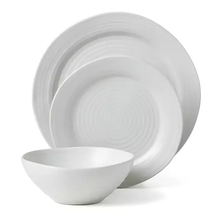 Dinnerware-Kirklands Home Ridge 12-pc. Stoneware Dinnerware Set White