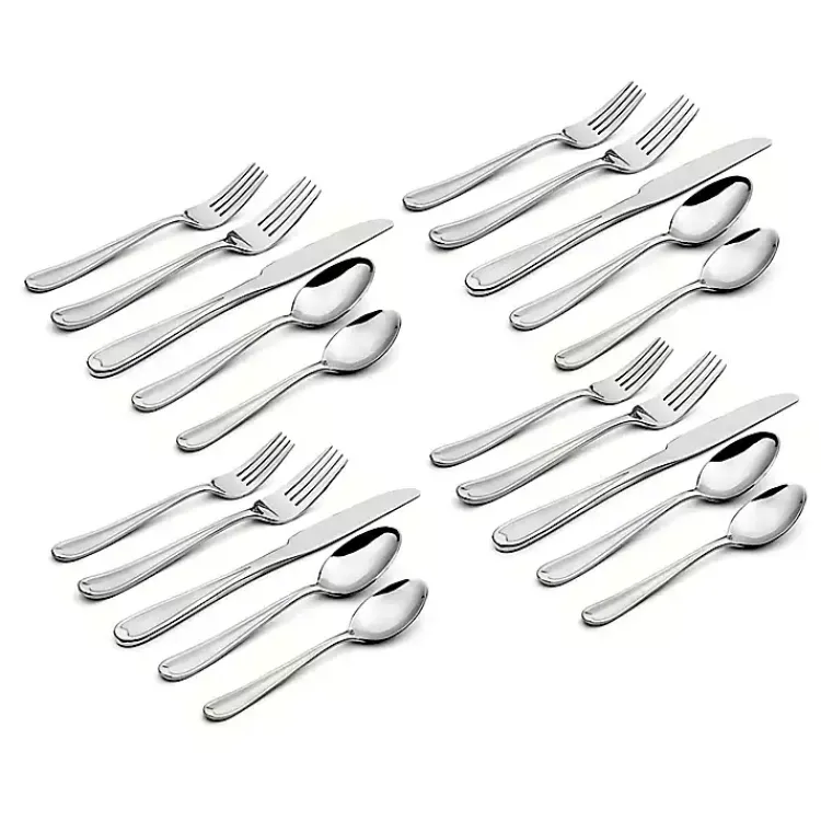 Flatware & Cutlery-Kirklands Home Silver Dylan 20-pc. Everyday Flatware Set