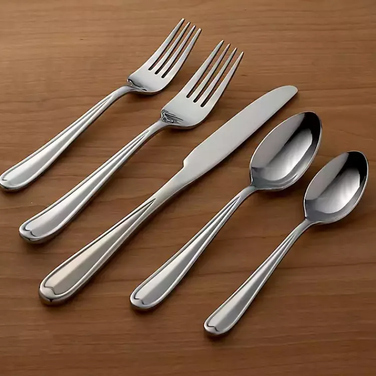 Flatware & Cutlery-Kirklands Home Silver Dylan 20-pc. Everyday Flatware Set