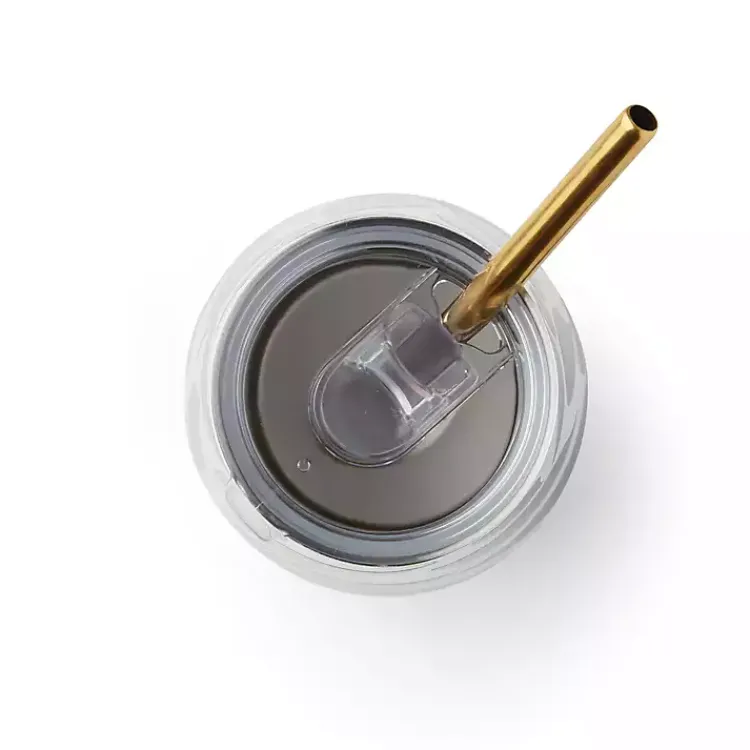 Glassware & Drinkware-Kirklands Home Bay Leaf Insulated Wine Tumbler Blue