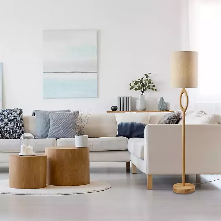 Floor Lamps-Kirklands Home Natural Mayfair Open Floor Lamp Tan