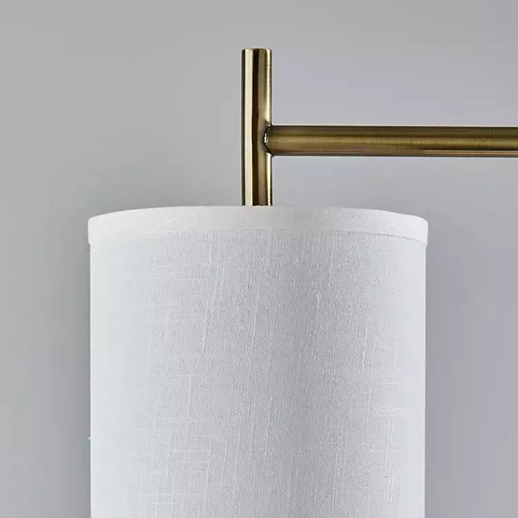 Floor Lamps-Kirklands Home Leon Antique Brass Metal Floor Lamp Gold