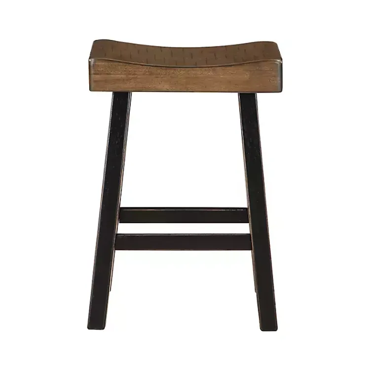 Bar Stools & Counter Height Stools-Kirklands Home Brown & Wood Counter Stools, Set of 2 Black