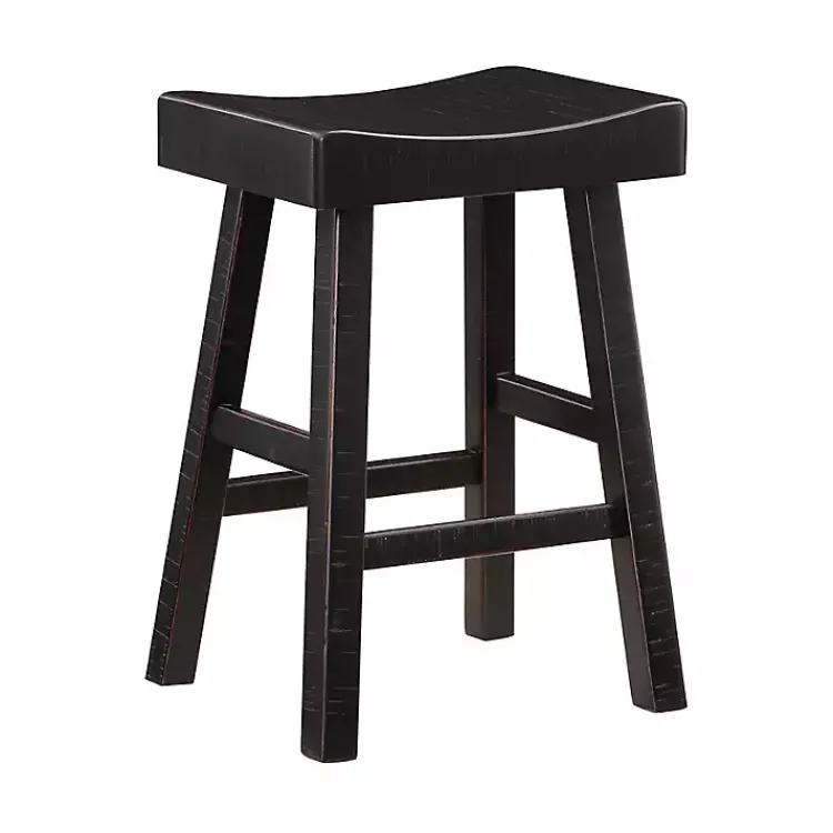 Bar Stools & Counter Height Stools-Kirklands Home Wood Counter Stools, Set of 2 Black