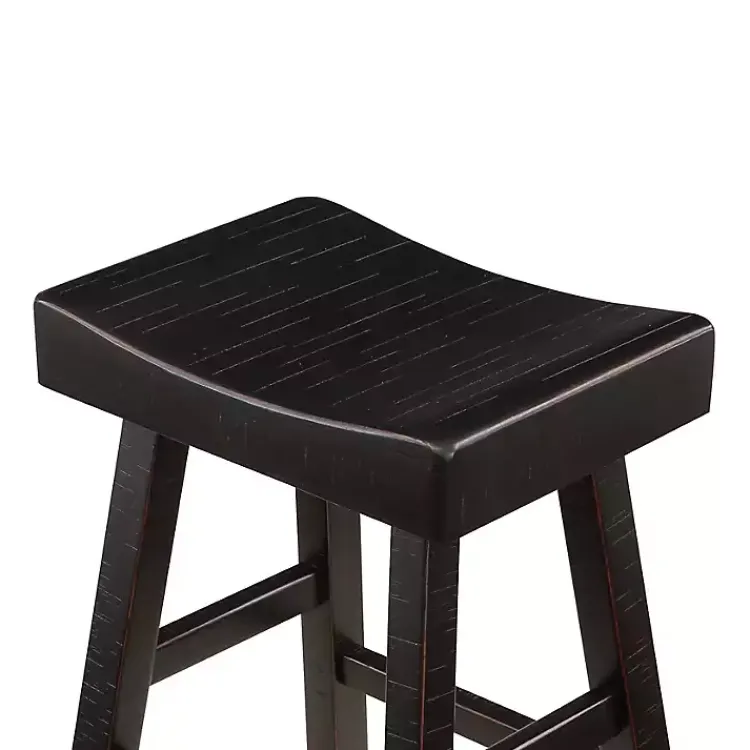 Bar Stools & Counter Height Stools-Kirklands Home Wood Bar Stools, Set of 2 Black