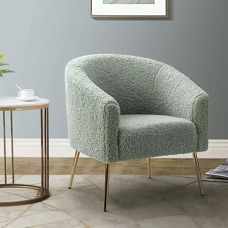 Accent Chairs-Kirklands Home Sage Contemporary Barrel Accent Chair Green