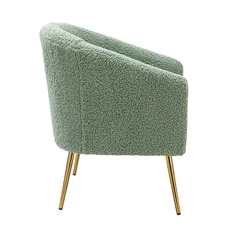 Accent Chairs-Kirklands Home Sage Contemporary Barrel Accent Chair Green