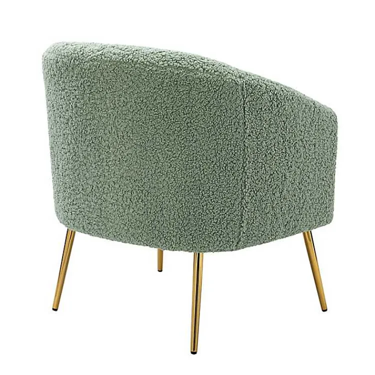 Accent Chairs-Kirklands Home Sage Contemporary Barrel Accent Chair Green
