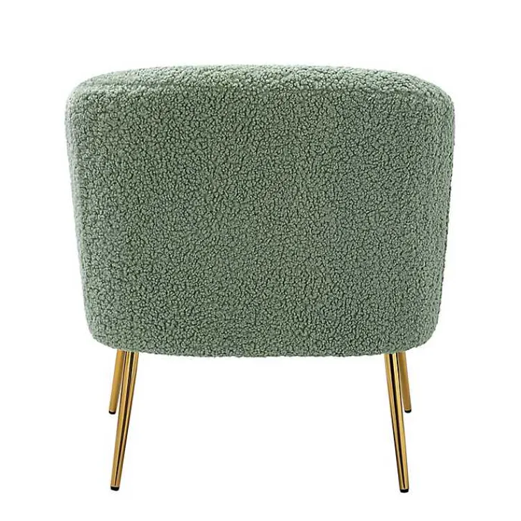 Accent Chairs-Kirklands Home Sage Contemporary Barrel Accent Chair Green