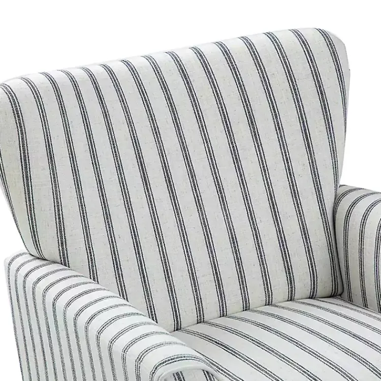Accent Chairs-Kirklands Home Gustaf Navy Striped Armchair