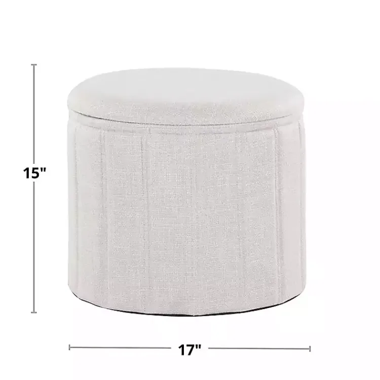 Benches & Ottomans-Kirklands Home Cream Collapsible Storage Ottoman White