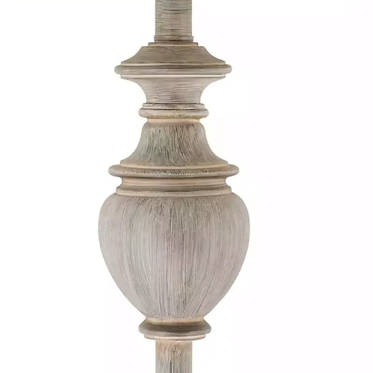 Floor Lamps-Kirklands Home Distressed Gray Hadlee Floor Lamp Tan