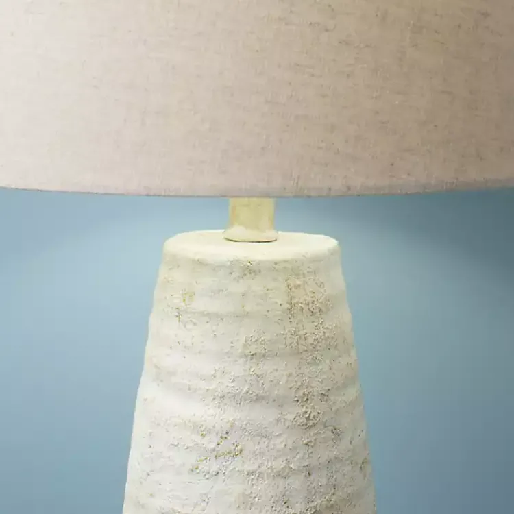 Table Lamps-Kirklands Home Cream Textured Maggie Table Lamp Tan