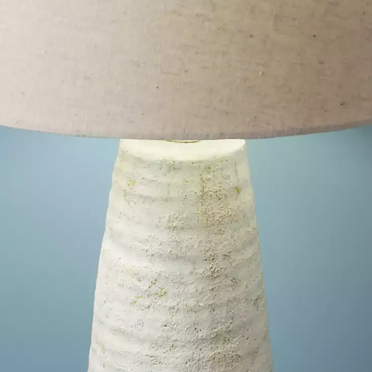 Table Lamps-Kirklands Home Cream Textured Maggie Table Lamp Tan