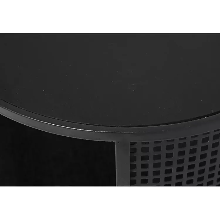 Accent & End Tables-Kirklands Home & Gold Metal Mesh Round Accent Table Black