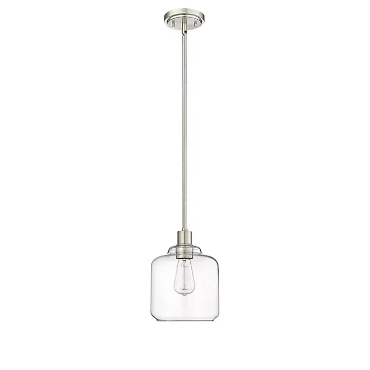 Chandeliers & Pendant Lighting-Kirklands Home Asheville Glass Globe Pendant Light Silver
