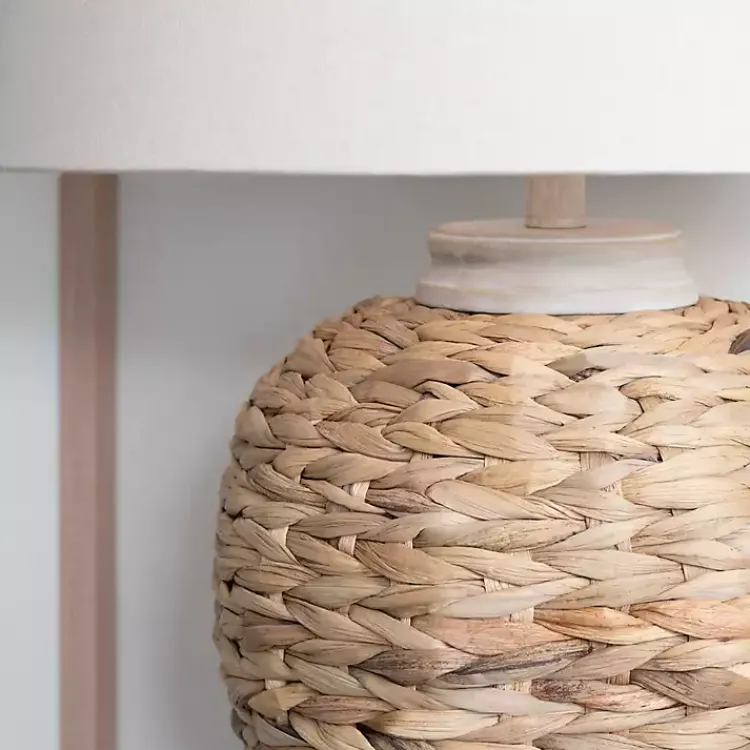 Table Lamps-Kirklands Home Natural Seagrass Woven Table Lamp Ivory