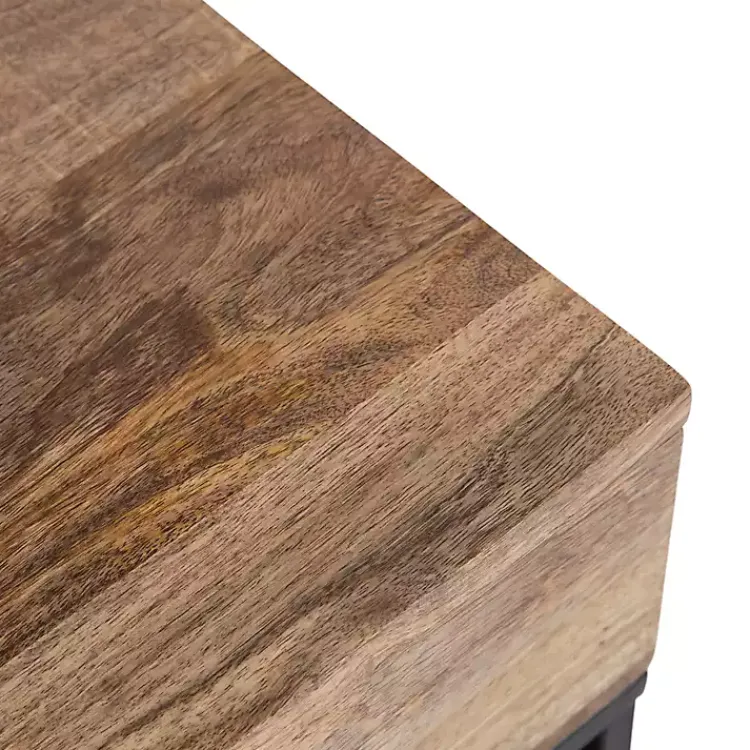 Console Tables-Kirklands Home Natural Wood Metal Console Table Black