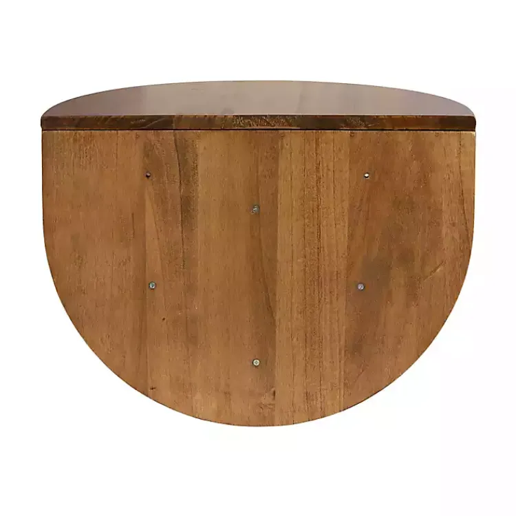Accent & End Tables-Kirklands Home Rustic Wood Half Moon Floating Accent Table Brown