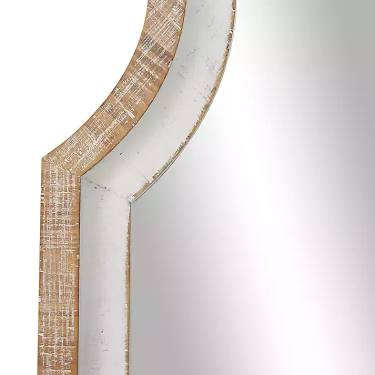 Decorative Mirrors-Kirklands Home White Distressed Wood Arched Wall Mirror