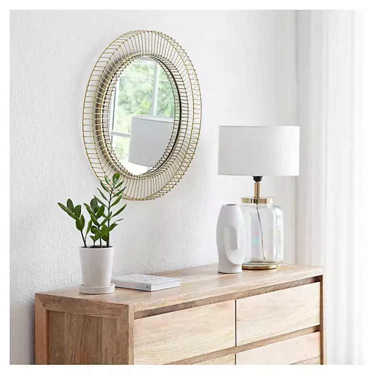 Decorative Mirrors-Kirklands Home Gold Metal Sunbeam Wall Mirror
