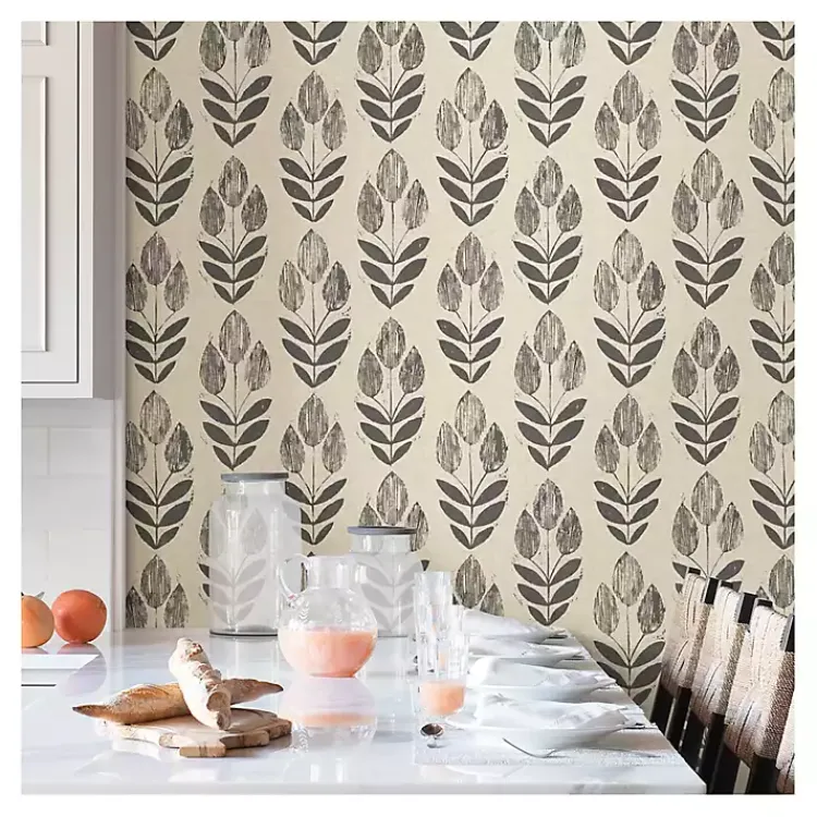 Wall Murals & Wallpaper-Kirklands Home Folk Tulip Peel and Stick Wallpaper