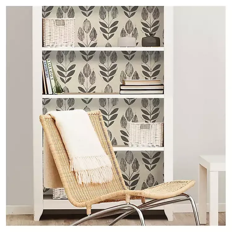 Wall Murals & Wallpaper-Kirklands Home Folk Tulip Peel and Stick Wallpaper