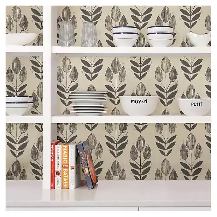 Wall Murals & Wallpaper-Kirklands Home Folk Tulip Peel and Stick Wallpaper