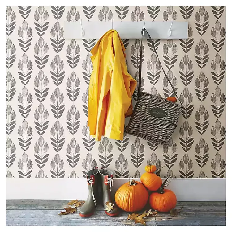 Wall Murals & Wallpaper-Kirklands Home Folk Tulip Peel and Stick Wallpaper