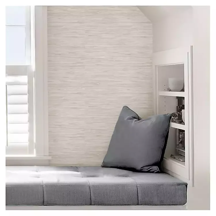 Wall Murals & Wallpaper-Kirklands Home Cream Grassweave Peel and Stick Wallpaper