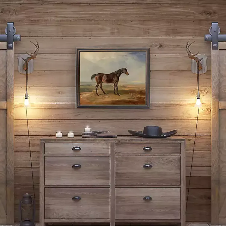 Framed Art-Kirklands Home Vintage Horse Framed Art Print Brown