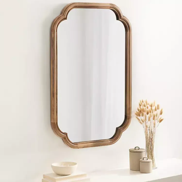 Decorative Mirrors-Kirklands Home Rustic Wood Scallop Wall Mirror
