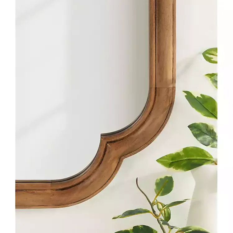 Decorative Mirrors-Kirklands Home Rustic Wood Scallop Wall Mirror
