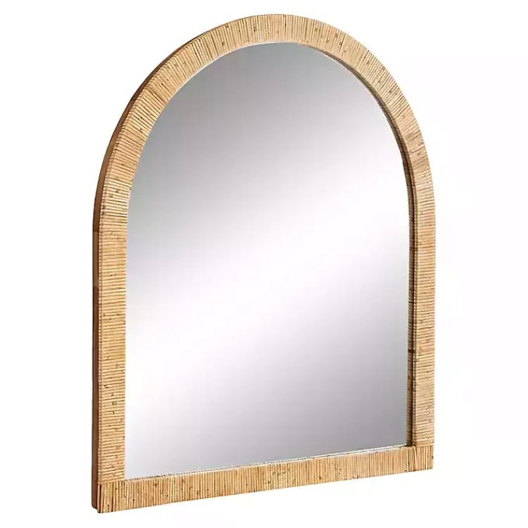 Decorative Mirrors-Kirklands Home Natural Rattan Arch Wall Mirror