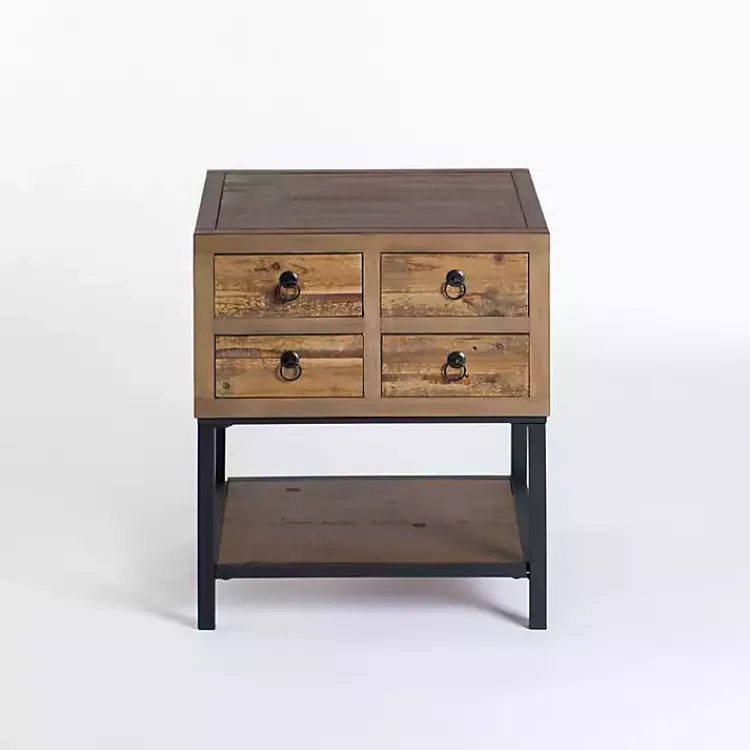 Accent & End Tables-Kirklands Home Reclaimed Wood Accent Table with Keeping Drawers Brown