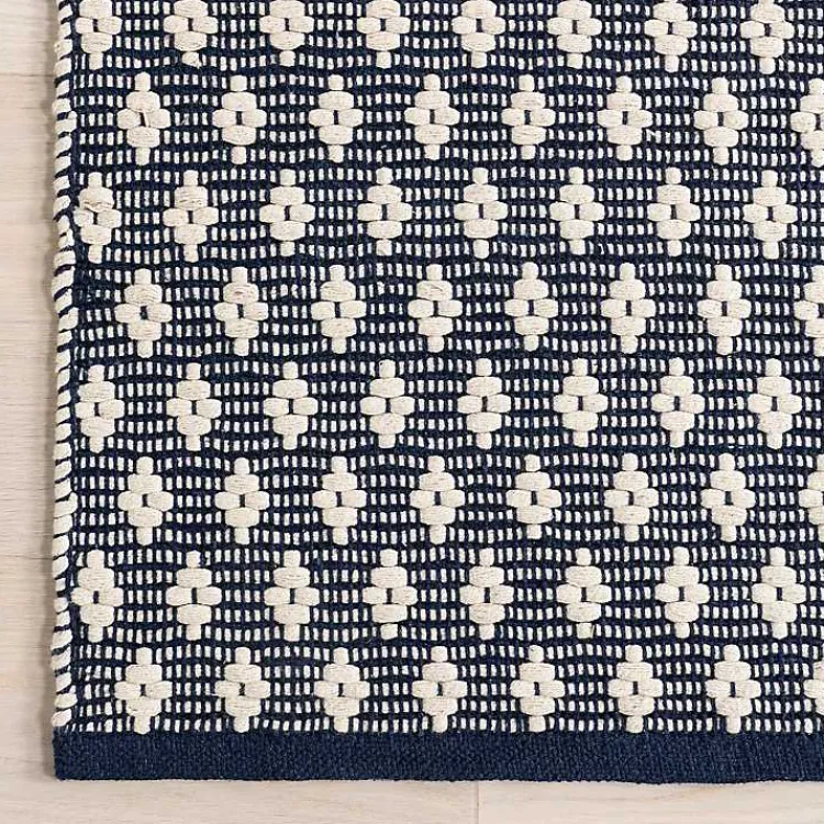 Area Rugs-Kirklands Home Dark Gray and Ivory Dainty Diamond Area Rug, 5x8