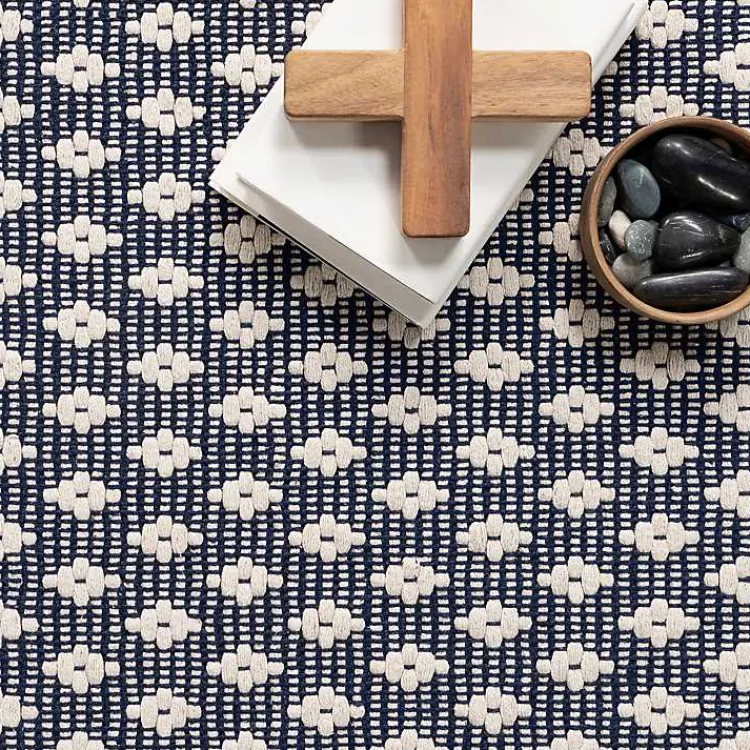 Area Rugs-Kirklands Home Dark Gray and Ivory Dainty Diamond Area Rug, 5x8