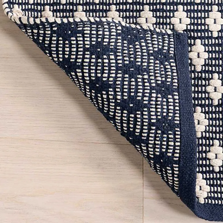 Area Rugs-Kirklands Home Dark Gray and Ivory Dainty Diamond Area Rug, 5x8