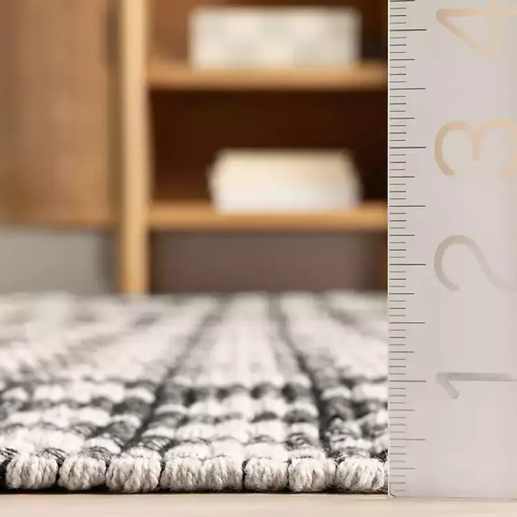 Area Rugs-Kirklands Home Black and Ivory Dainty Diamond Area Rug, 5x8