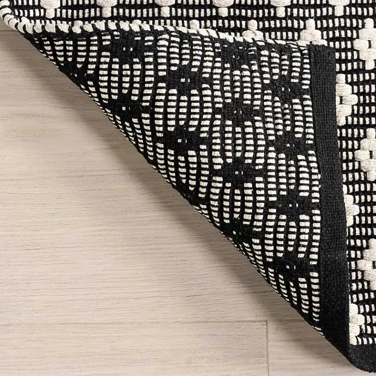 Area Rugs-Kirklands Home Black and Ivory Dainty Diamond Area Rug, 5x8