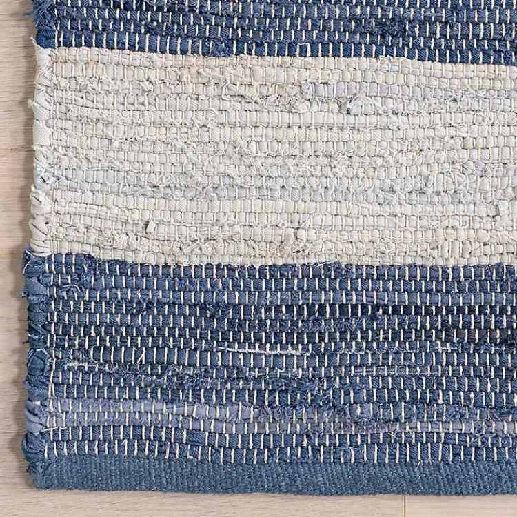 Area Rugs-Kirklands Home Blue & White Striped Indoor/Outdoor Rug, 5x8