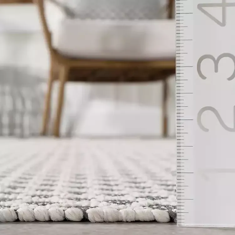 Area Rugs-Kirklands Home Gray & White Trellis Indoor/Outdoor Rug, 5x8