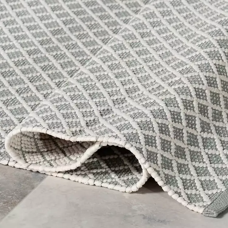 Area Rugs-Kirklands Home Blue & White Trellis Indoor/Outdoor Rug, 4x6