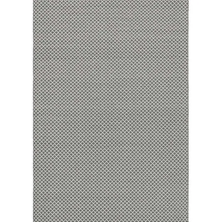 Outdoor Rugs-Kirklands Home Gray & White Trellis Indoor/Outdoor Runner, 3x8