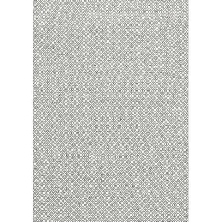 Outdoor Rugs-Kirklands Home Blue & White Trellis Indoor/Outdoor Runner, 3x8