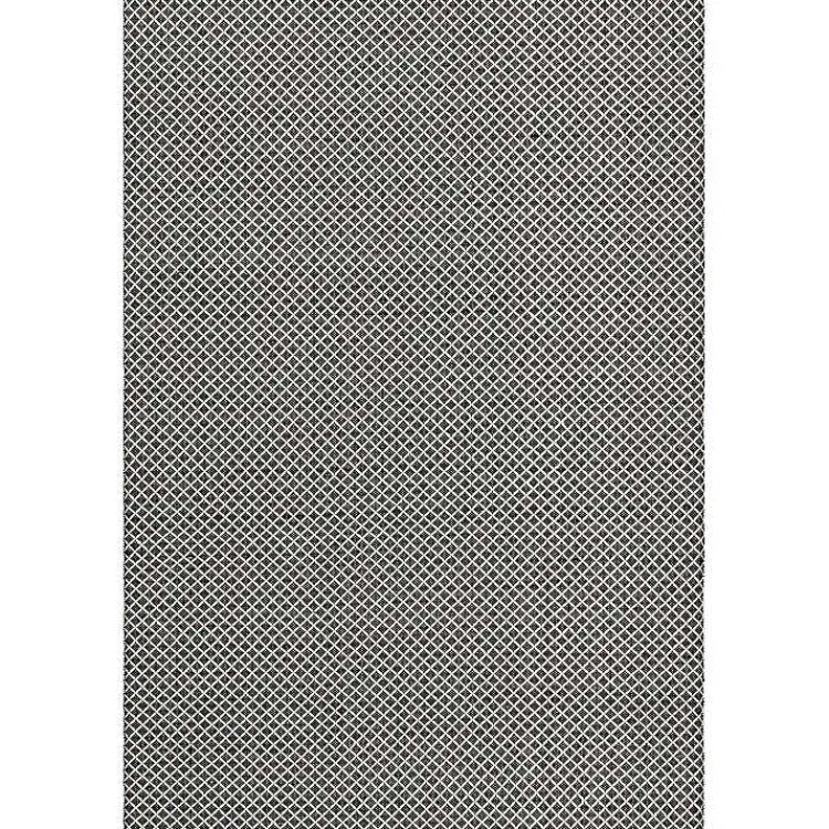 Outdoor Rugs-Kirklands Home Black & White Trellis Indoor/Outdoor Runner, 3x8
