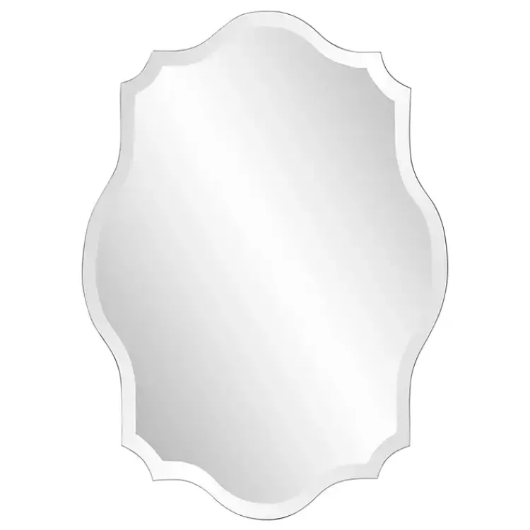 Decorative Mirrors-Kirklands Home Scalloped Rectangular Frameless Wall Mirror