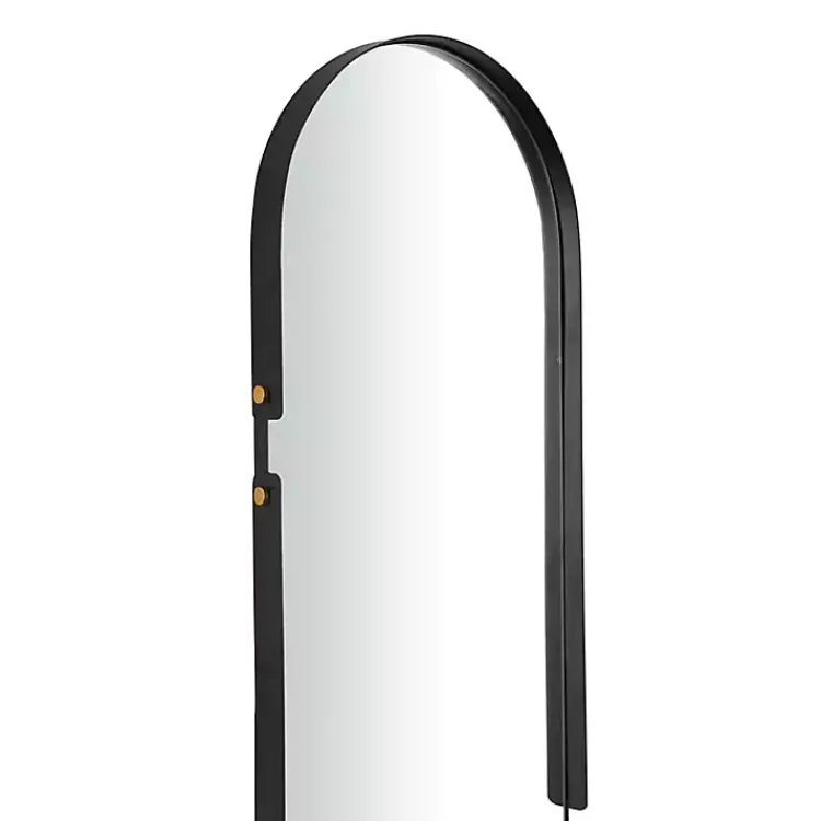 Decorative Mirrors-Kirklands Home Black Cut Metal Gold Accents Oblong Wall Mirror