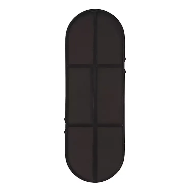 Decorative Mirrors-Kirklands Home Black Cut Metal Gold Accents Oblong Wall Mirror