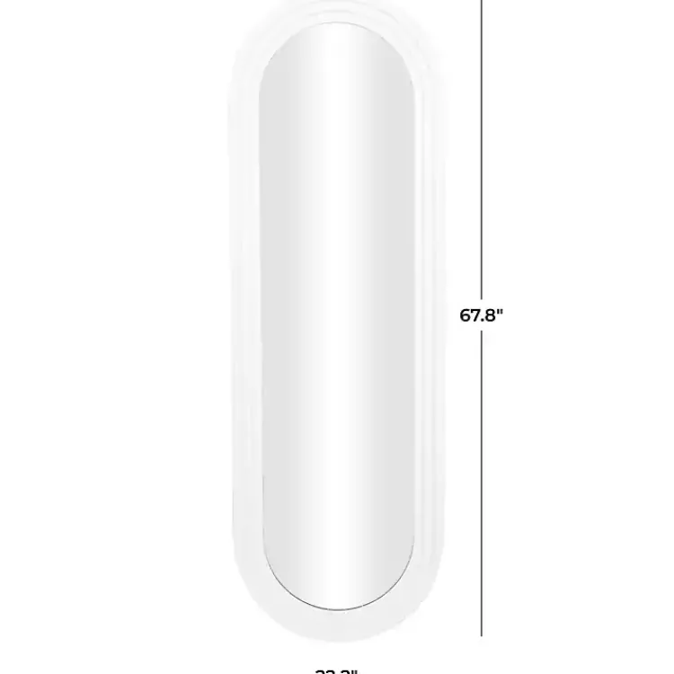 Decorative Mirrors-Kirklands Home White Layered Frame Oblong Wall Mirror